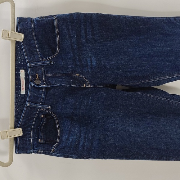 Levi's 525 Perfectly Waist Straight Denim Blue Jeans Size 8 Stretch Waist - Picture 2 of 8